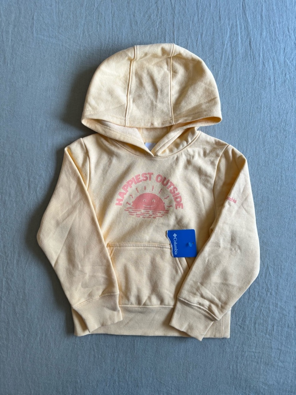 Columbia Kids "Happiest Outside" Yellow Sun Hoodie
